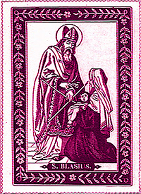 3 februari  Heilige Blasius.