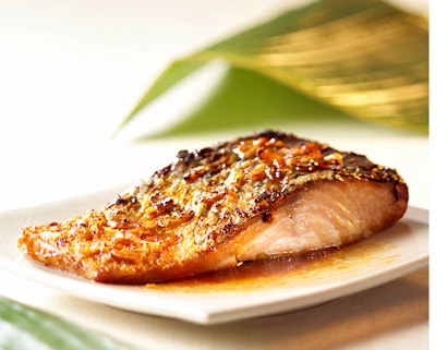 Dos de Saumon, grill au fleur de selle.